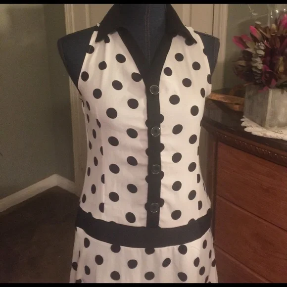 black and white polka dot Dress - Picture 2 of 4